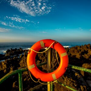 Red lifeline on the coast